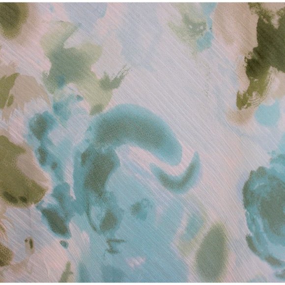 R&M Richards Outfit sz 18 W Teal Floral Shirt Tiered Skirt Spring Assmytrical - Picture 6 of 12